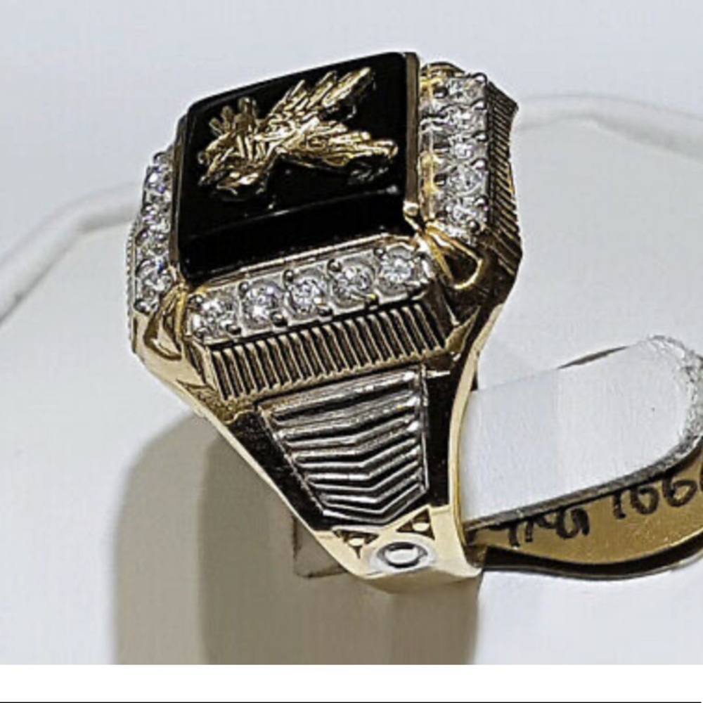 NWT Eagle Two Tone 925 Silver Rings for Men’s - Picture 4 of 4